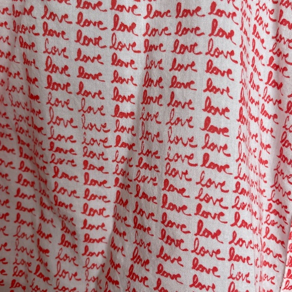 Red/White “Love” Button Down Shirt, Size: XL (14), Old Navy - Picture 2 of 4